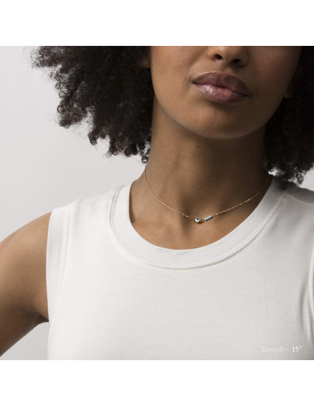 Collar Ojo Maligno MEVECCO Dainty Baño Oro 14K para Mujeres Collar Ojo Maligno MEVECCO Dainty Baño Oro 14K para Mujeres