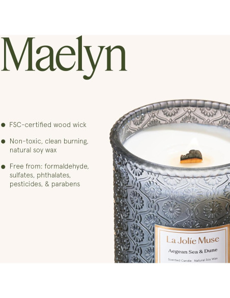 Vela Grande LA JOLIE MUSE Mar Egeo y Duna 539g Cera Soja Vela Grande LA JOLIE MUSE Mar Egeo y Duna 539g Cera Soja