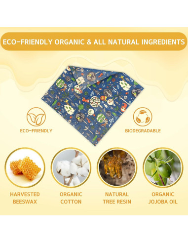 Envolturas de Cera de Abeja Reutilizables BYTTME - 9 Piezas Ecológicas
