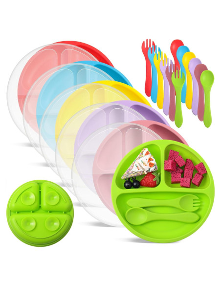 Set de Platos de Silicona Meanplan para Niños 6 Piezas Set de Platos de Silicona Meanplan para Niños 6 Piezas