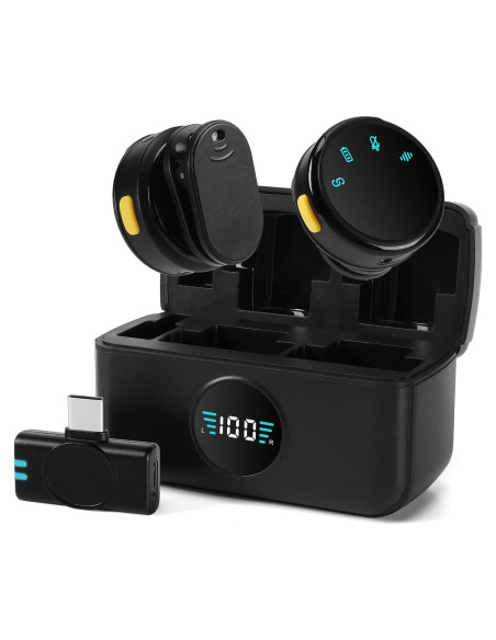 Micrófono Lavalier Inalámbrico SFSOC GL-S3 USB-C 30H Batería Micrófono Lavalier Inalámbrico SFSOC GL-S3 USB-C 30H Batería