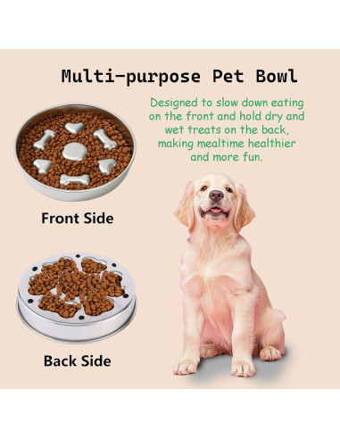 Cuenco de Alimentación Lenta Cilkus Acero Inoxidable 4 Tazas