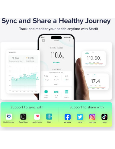 Báscula Inteligente RunStar FI2019G con Pantalla TFT 3.5"