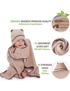 Toalla de Baño con Capucha Warm Cuddles Beige 96.5x66cm 2