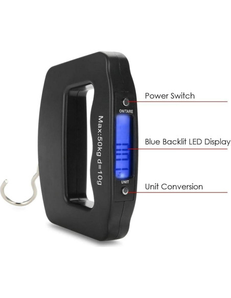 Báscula Electrónica de Equipaje KSNKE 50Kg Portátil LCD Báscula Electrónica de Equipaje KSNKE 50Kg Portátil LCD