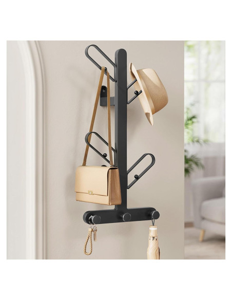 Perchero de Pared SONGMICS HOME Negro Tinta 7 Ganchos 21 kg Perchero de Pared SONGMICS HOME Negro Tinta 7 Ganchos 21 kg