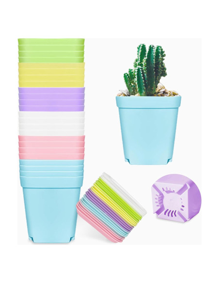 Macetas de Plástico Anyumocz 24 Piezas 7.69cm para Jardín Macetas de Plástico Anyumocz 24 Piezas 7.69cm para Jardín