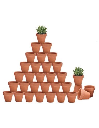 Macetas de Terracota Mini 32pcs 5.08cm Riseuvo con Drenaje
