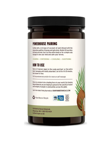 Aceite de Masaje Ayurvédico Orgánico Banyan 887 ml - Brahmi y Bacopa