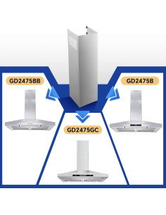 Extensión Chimenea Acero Inoxidable SNDOAS GD24 80 cm Plata 2