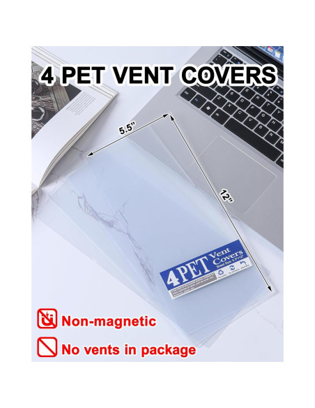 Paquete de 4 Cubiertas de Ventilación PET 30.5 x 14 cm Adhesivo Nano Paquete de 4 Cubiertas de Ventilación PET 30.5 x 14 cm Adhesivo Nano