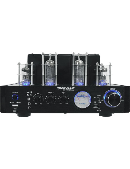 Amplificador Bluetooth Rockville BluTube LED 70W + 2 Altavoces 8" + Subwoofer 8" Amplificador Bluetooth Rockville BluTube LED 70W + 2 Altavoces 8" + Subwoofer 8"