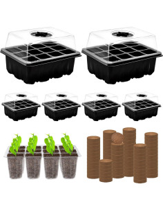 Kit de Inicio de Semillas ZeeDix - 6 Bandejas con 90 Pellets de Coco 2