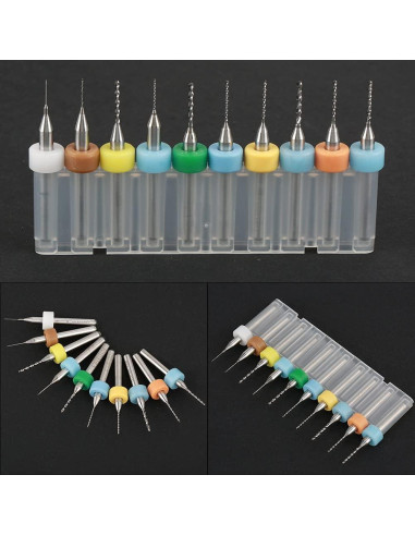 Juego de 10 Brocas Micro Hilitand para PCB 0.3-1.2mm