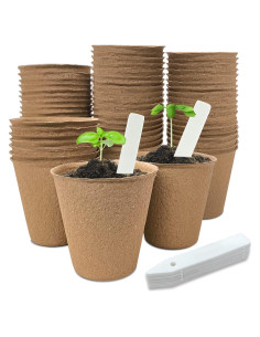 40 Macetas de Turba Biodegradables INCIKITI 8 cm para Plántulas