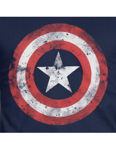 Camiseta Capitán América Marvel Hombres Algodón Azul 2
