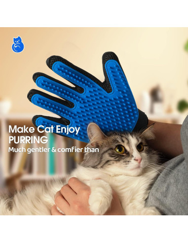 Guantes Quitapelos para Mascotas DELOMO - 1 Par Azul