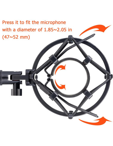 Soporte de choque para micrófono MS50 de metal 47-52mm