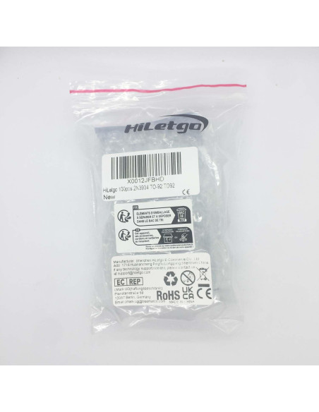 Transistor NPN 2N3904 HiLetgo 100 piezas TO-92 Transistor NPN 2N3904 HiLetgo 100 piezas TO-92