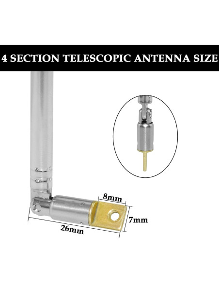Antena Telescópica Aifeier ET 2 Pcs 61 cm Acero Inoxidable Antena Telescópica Aifeier ET 2 Pcs 61 cm Acero Inoxidable