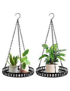 Soporte para Plantas Colgante PIKAMAO 2 Piezas Metal Negro
