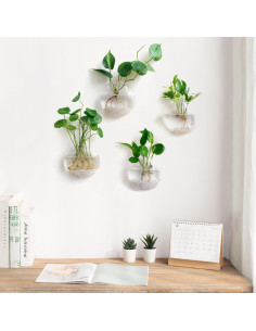 Macetero Colgante de Vidrio Mkono, Conjunto de 4, 13 cm 2