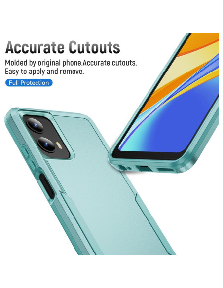 Funda resistente para Moto G 5G 2024 KEKBOXQ Verde con 2 protectores Funda resistente para Moto G 5G 2024 KEKBOXQ Verde con 2 protectores