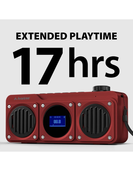 Avantree Boombyte - Radio FM portátil Bluetooth 4 en 1 Rojo Avantree Boombyte - Radio FM portátil Bluetooth 4 en 1 Rojo