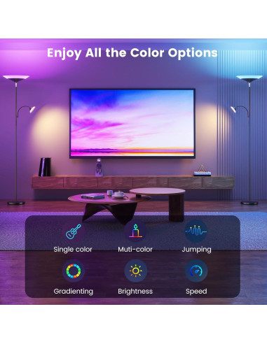 Lámpara de pie LED SIBRILLE MF30021.3 RGB 182.88 cm