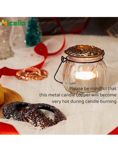 Toppers de Vela de Metal Hicello 3PCS Bronce Antiguo 8.2cm