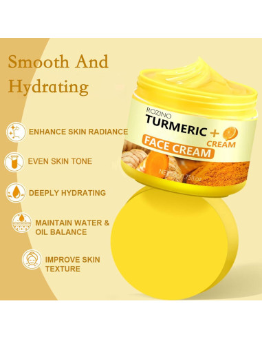 Crema Facial de Cúrcuma Yniquet 51.24 ML Hidratante Antienvejecimiento