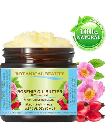 Mantequilla de Aceite de Rosa Mosqueta Pura 60 ml - Belleza Botánica Mantequilla de Aceite de Rosa Mosqueta Pura 60 ml - Belleza Botánica