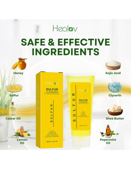 Jabón de Azufre Healov 100% Natural para Acné - 150g Jabón de Azufre Healov 100% Natural para Acné - 150g