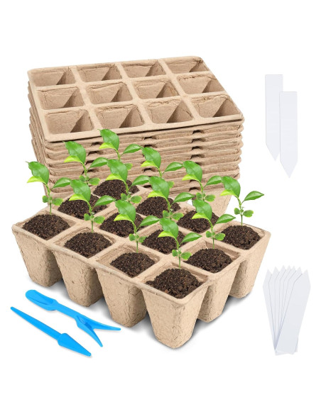 10 Paquetes Bandejas de Germinación Biodegradables Loongesho 10 Paquetes Bandejas de Germinación Biodegradables Loongesho