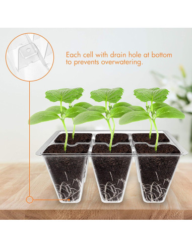 Kit de Inicio de Semillas Gardzen 3-Pack con Tapa Ajustable