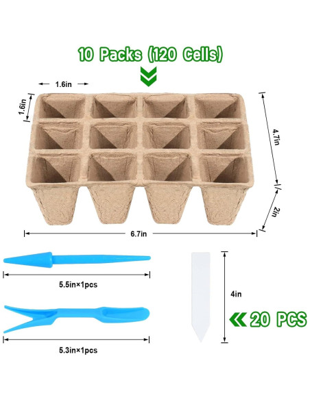 10 Paquetes Bandejas de Germinación Biodegradables Loongesho 10 Paquetes Bandejas de Germinación Biodegradables Loongesho
