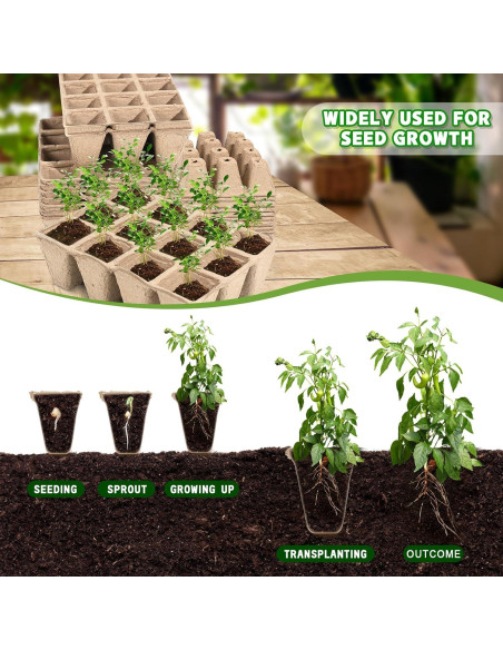 10 Paquetes Bandejas de Germinación Biodegradables Loongesho 10 Paquetes Bandejas de Germinación Biodegradables Loongesho