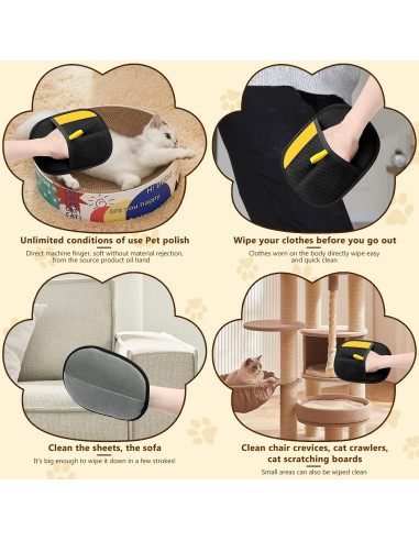 Guantes Quitapelos de Mascota 2 Pcs Eficientes Reutilizables