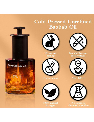 Aceite de Semilla de Baobab Hepburn Orgánico 30ml - Hidratante Natural