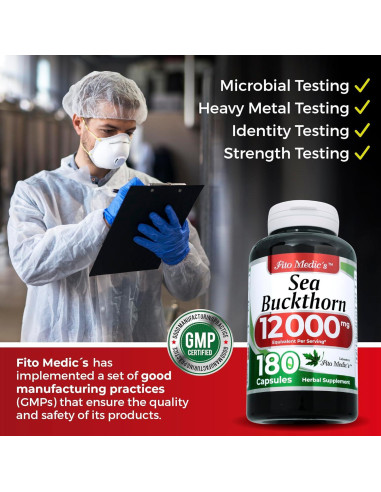 Suplemento Espino Marino FITO MEDIC'S 180 Cápsulas 12000 mg Omega 7