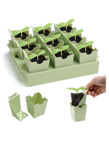 Bandeja de Inicio de Semillas Green Bazzar 9 Celdas Reutilizable