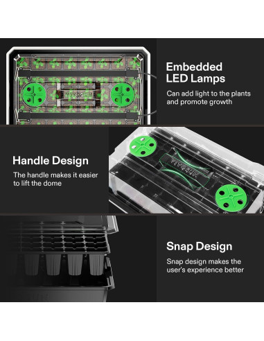 Bandeja de Inicio de Semillas VIVOSUN 40 Celdas con Luz LED
