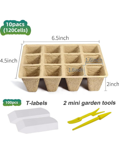 Bandeja de Inicio de Semillas Doubleggs 120 Celdas Biodegradables