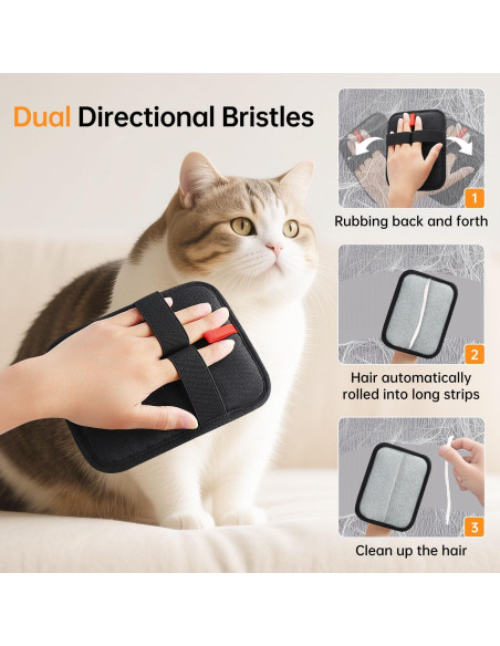 Guantes Removedores de Pelo de Mascota INABULETWO 1 Pcs Negro Guantes Removedores de Pelo de Mascota INABULETWO 1 Pcs Negro