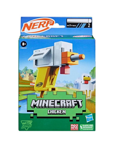 Blaster Nerf MicroShots Minecraft Pollo con 2 Dardos Elite