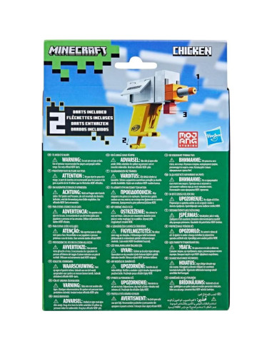 Blaster Nerf MicroShots Minecraft Pollo con 2 Dardos Elite