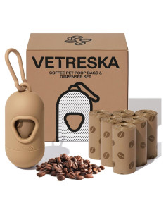 Dispensador de bolsas para excremento VETRESKA 105 bolsas aroma café