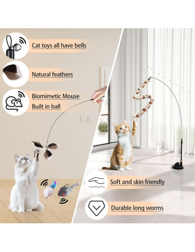 Juguetes Interactivos para Gatos Soarer 4 en 1 - 12 Piezas