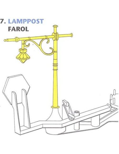 Repuesto Juego Mousetrap Hasbro - Poste de Luz Amarillo Repuesto Juego Mousetrap Hasbro - Poste de Luz Amarillo