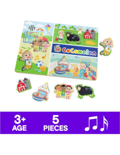 Rompecabezas Musical de Madera Cocomelon Spin Master 5 Piezas 2